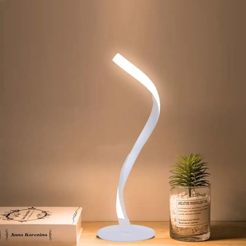 

Creative S-shaped Table Lamps Bedroom Decorative Eye Protection Reading Desktop Lamp Living Room Simple Night Light US/EU Plug