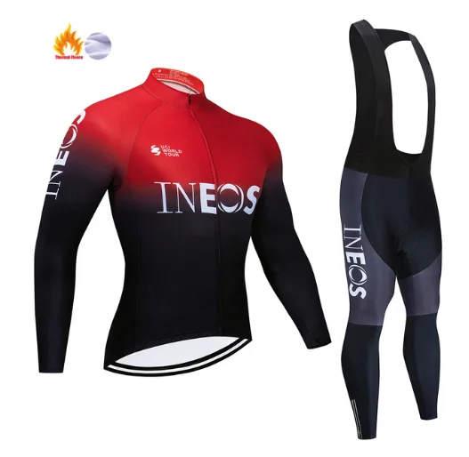 Мужской зимний теплый флисовый комплект из Джерси с длинным рукавом 2020 INEOS одежда