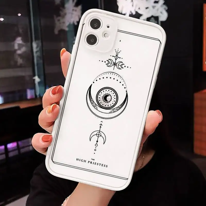 

design aesthetic fashion Tarot Phone Cases Matte Transparent for iPhone 7 8 11 12 s mini pro X XS XR MAX Plus cover funda