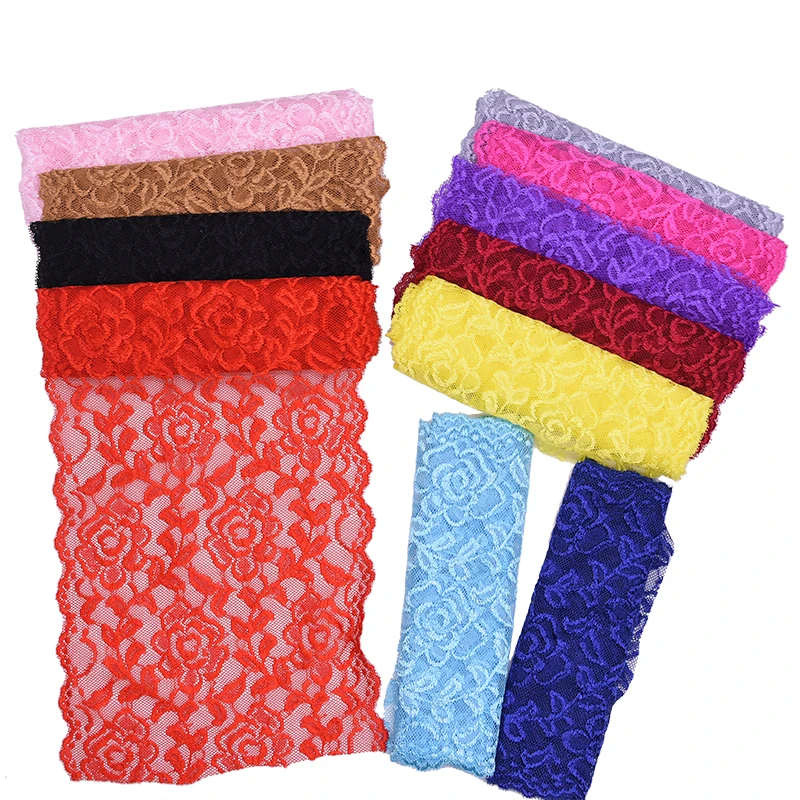 1/2 ярдов Ширина 18 см эластичная кружевная лента нейлоновая отделка DIY швейная
