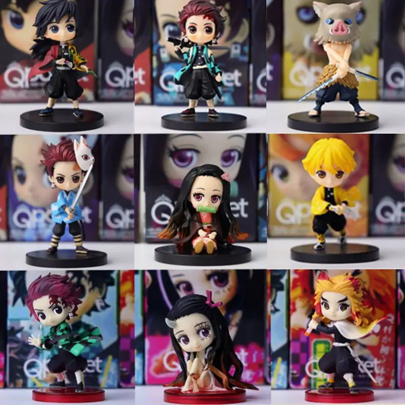 

Demon Slayer Anime Figure Q Version Nezuko Tanjiro Action Figures Zenitsu Kawaii Christmas Gifts for Holiday Cute Anime Figures