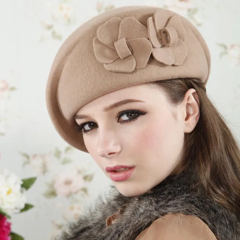 Wool Beanie Hat French Dress Beret Winter Hat Vintage Fascinator  Beret Hats for Women Artist hat Fashion Ladies Winter