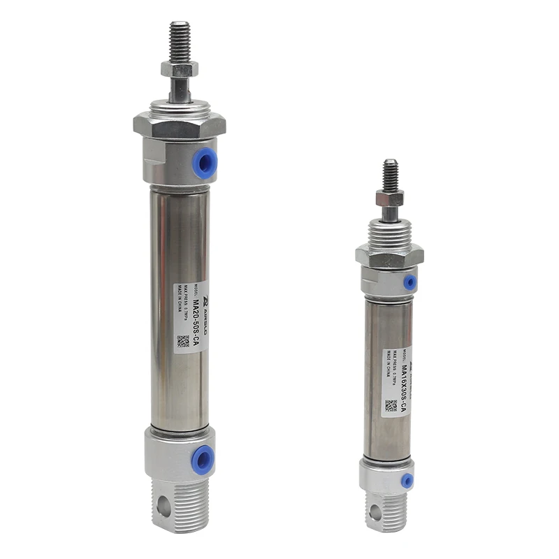 

MA MA16 MA20 MA25 MA32 MA40 Stainless steel Mini pneumatic cylinder -25-50*75/100/125/150/175/200/250/300/350/400/450-500 Stroke