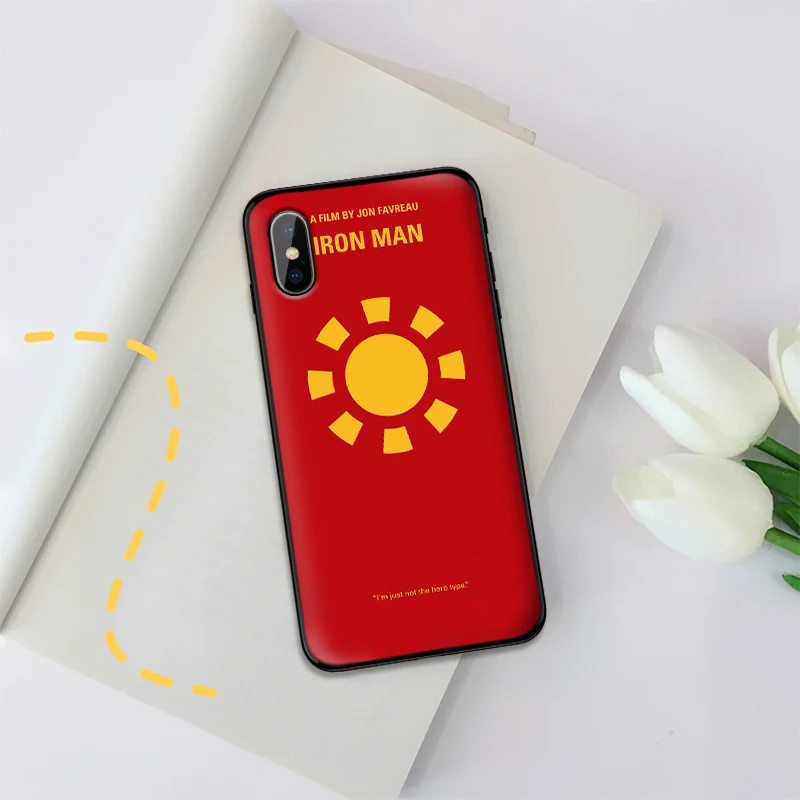 Case For iPhone 6 6S plus Luxury Black 5 5S SE 7 8 Plus X XS Max XR Cover Marvel iron man mask | Мобильные телефоны и