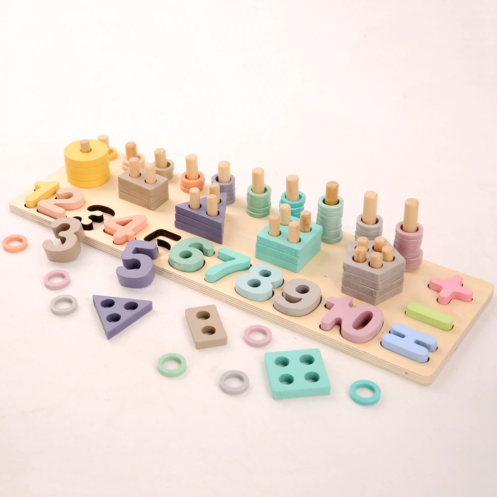 

Kids Early Education Toys Montessori Wooden Toys Geometric Shape Cognition Matching Math Props Baby Birthday Christmas Gift