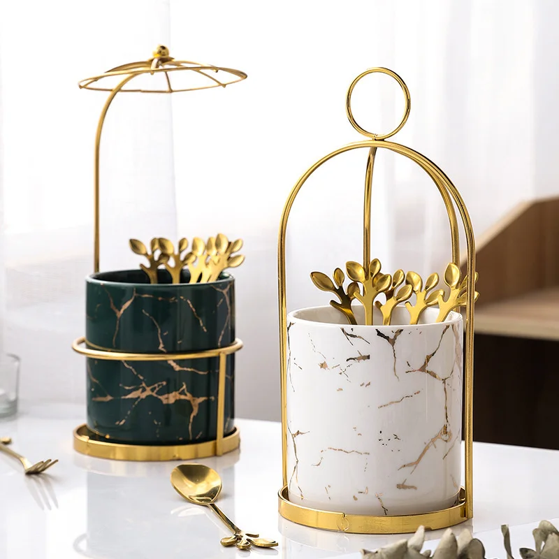 Набор из ложки и вилки мраморной керамики 410 набор керамической посуды для