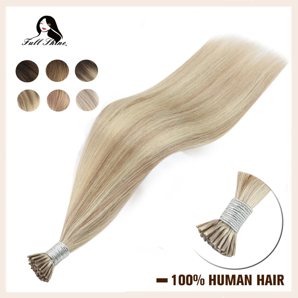 

Full Shine Bayalage Color I Tip Hair Extensions 50g Machine Remy Human Hair Extensions Piano Color Keartin Capsule Fusion