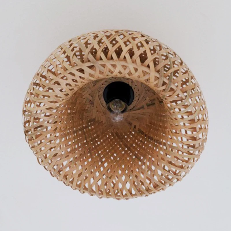 $29.89 Chinese Style Ceiling Lamp Rural Retro Handmade Restaurant Bamboo Weaving Antique Farmhouse Coffee Shop Creative Ceiling Lamp