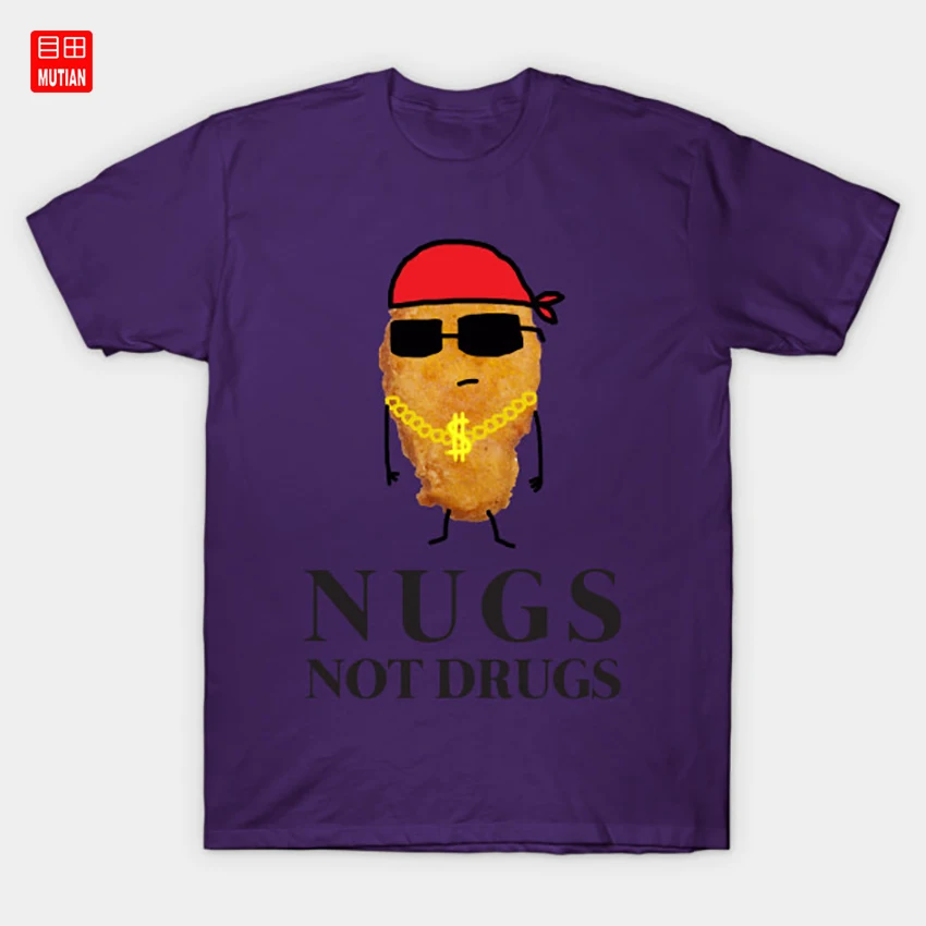 Забавная футболка Nugs Not Drug забавная цыпленка с забавными цитатами куриные Nuggets Are