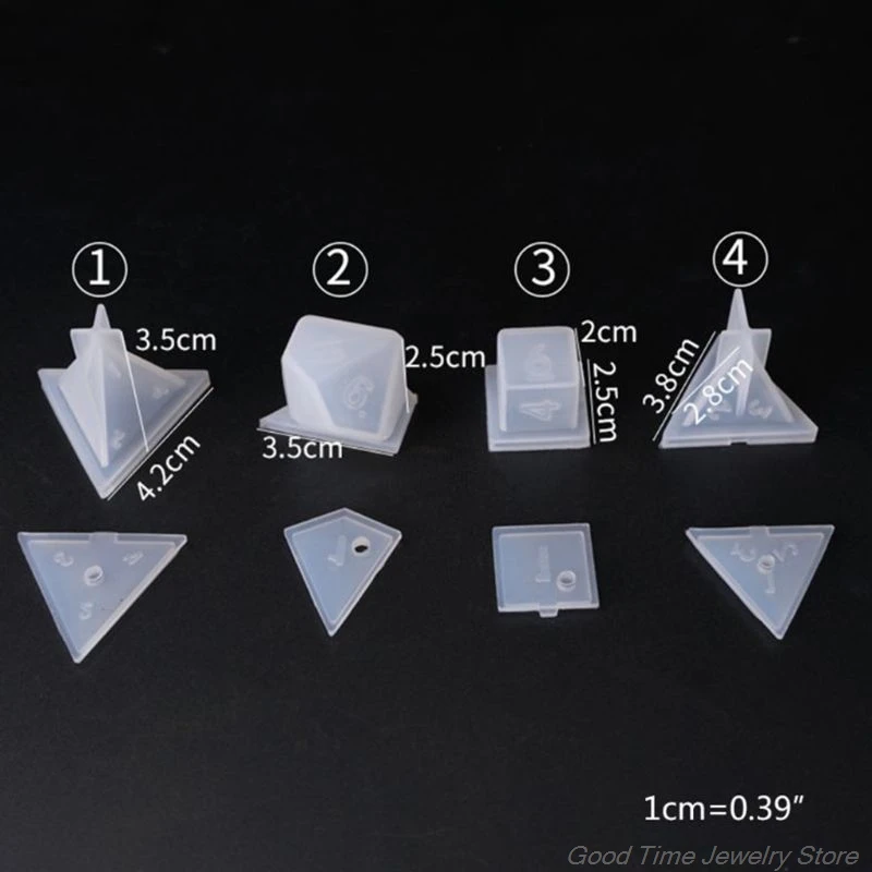 

DIY Crystal Epoxy Mold Dice Fillet Shape Multi-spec Digital Game High Mirror dice mold silicone Mould Making(Style A) J27 21
