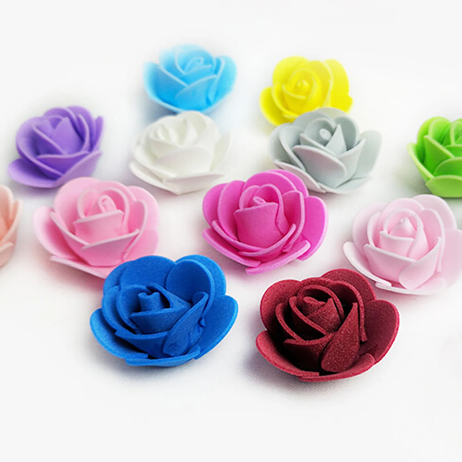 

500Pcs 3.5cm Artificial Flower Foam Rose for DIY Doll Wreath Headdress Wedding Home Decoration Home Decor Fake Flower
