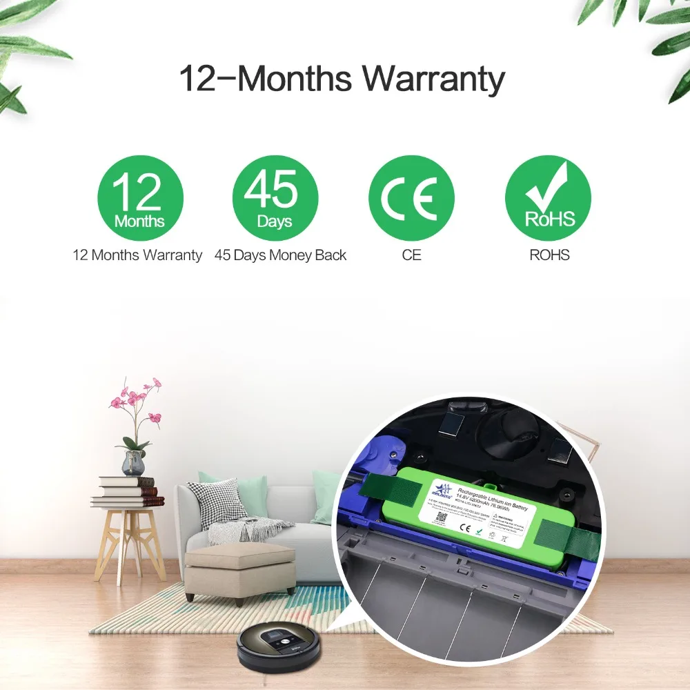 5.2Ah 14,8 V ионно-литиевая Батарея для iRobot Roomba 900 800 700 600 500 Серии 960 980 981 530 560 620 650 770 780 870 с бренда клетки