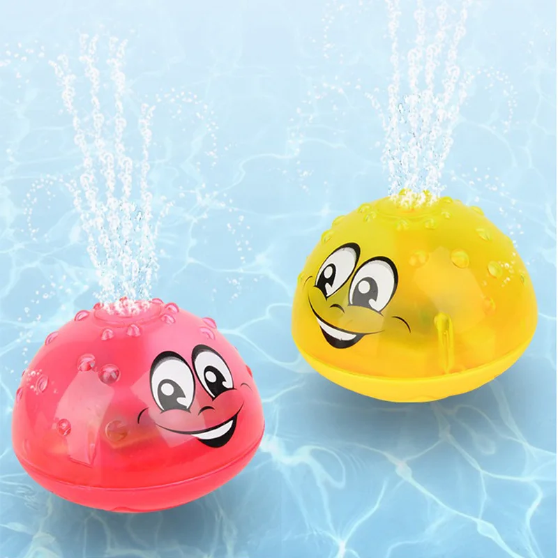 

2021 Summer Electric Induction Water Spray Ball Light Music Toy Funny Infant Bath Toys Bathing Toys For Children Kids Gifts
