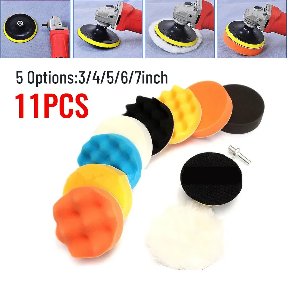 11 шт. диск автомобильного полировщика 3-7 дюймов полировка воском губки шерстяное