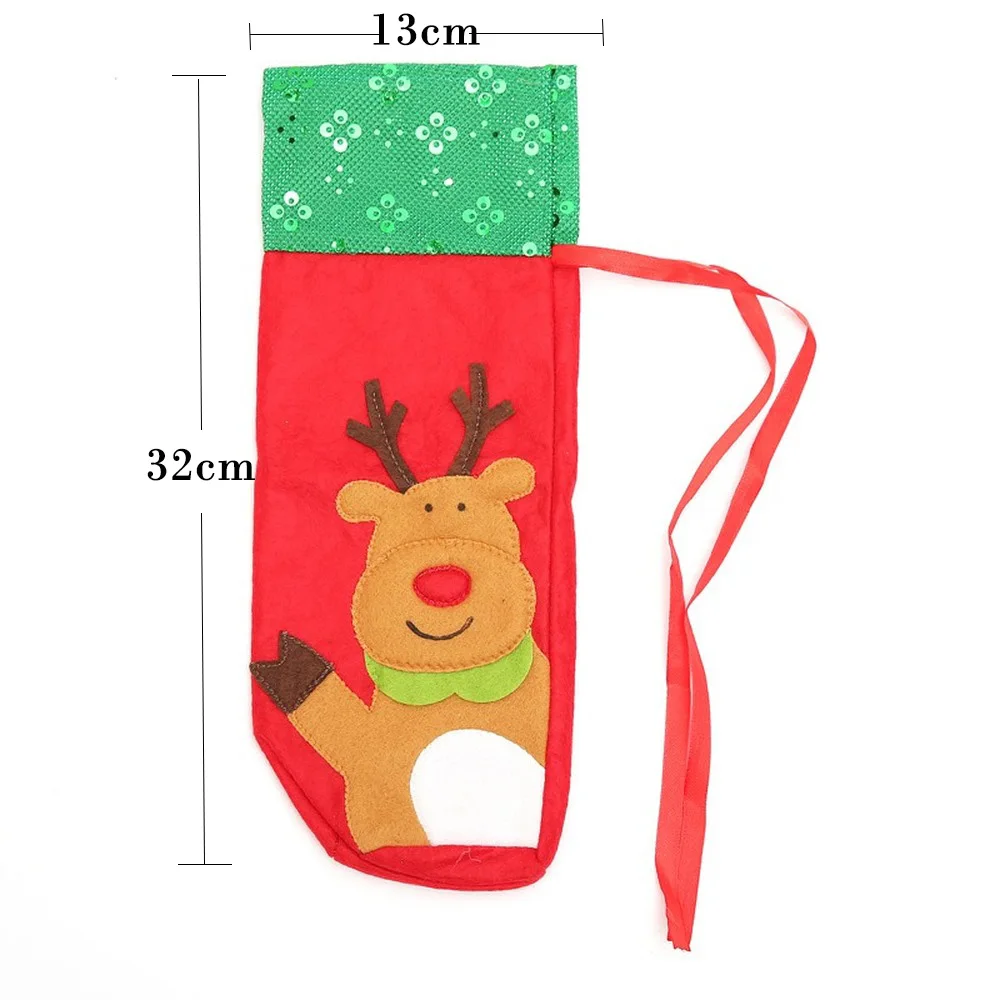 Цвет красного вина Рождественская бутылка сумка Обложка для рождественские