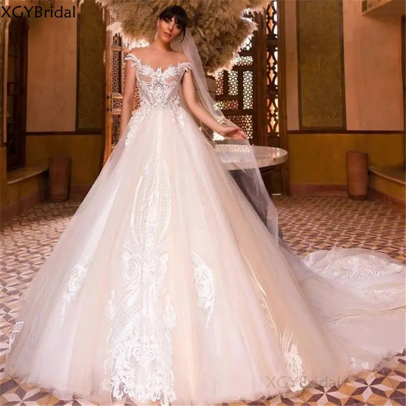 New Arrival Vintage Sleeveless Wedding Dress 2021 Princess Beading Sequined Sexy Fashion Bridal Gown Vestido de Noiva