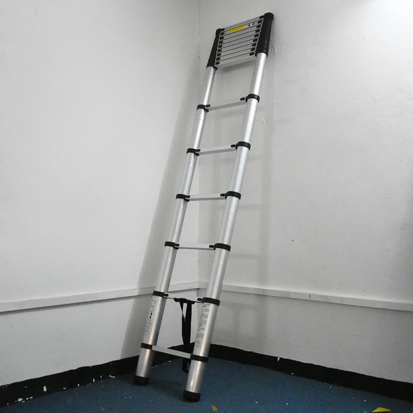 4.4M DLT-A Household Extension Ladder Aluminum Alloy Thickened Straight Ladder Single-sided Ladder Folding Engineering Ladder