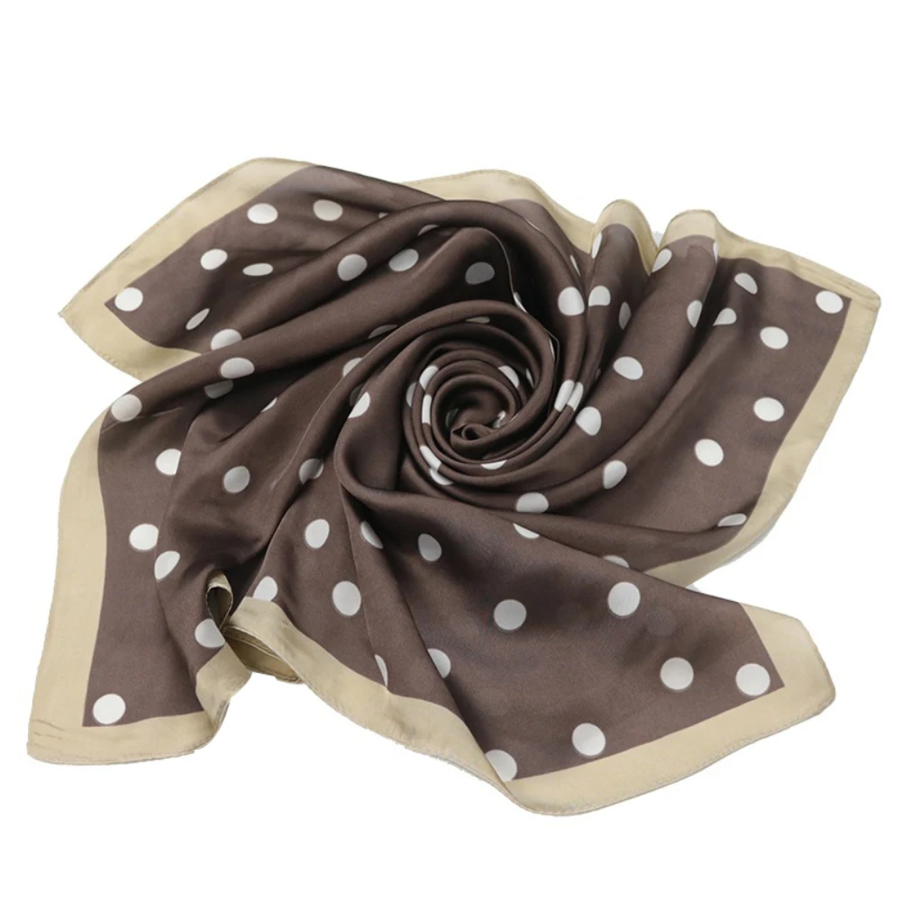 

2Pcs 70x70cm Women Polka Dots Print Shawl Scarf Headband Neckerchief Bandana