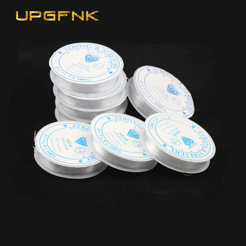 

UPGFNK 1Roll Transparent Elastic Crystal Line Beading Cord String Wire Thread For DIY Bracelet Jewelry Making findings 0.4-1.2mm