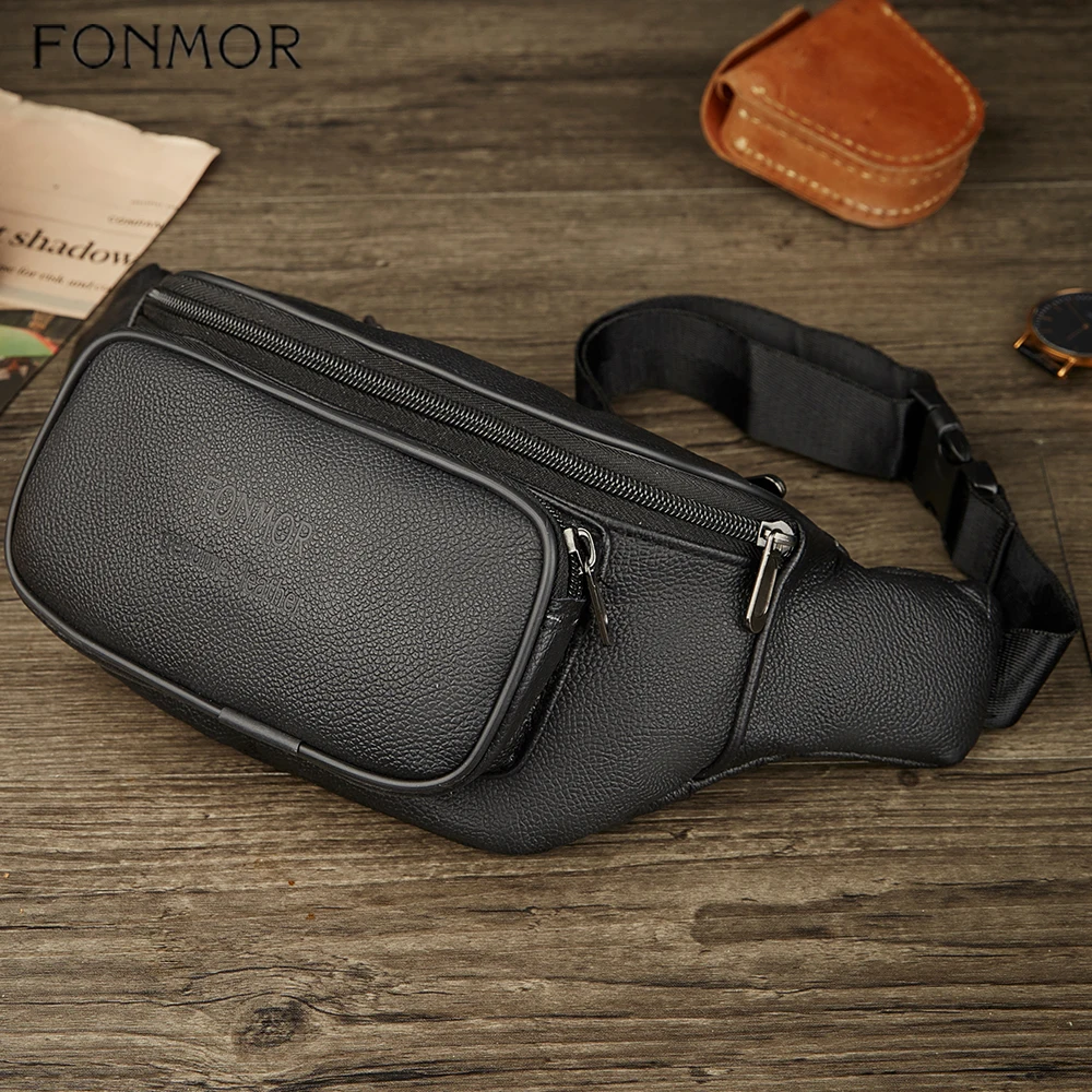 Модные Мужские поясные сумки из натуральной кожи Fonmor Мужской органайзер