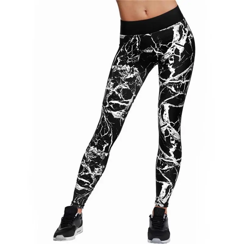 

Fashion Women YOGA Workout Gym Pants Cool Printing Sports Skinney Pants Ladies Stretch Elastic Breathable Leggings Comfort Tops