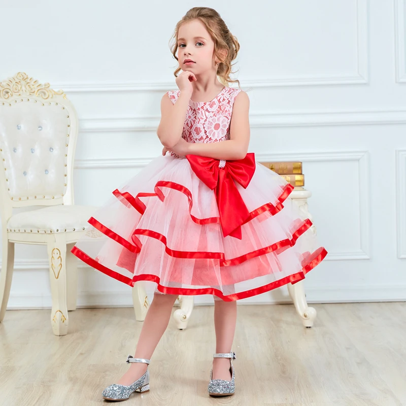 Girl Party Dress Christmas Flower Girls Dresses Birthday Wedding Gown Embroidery Lace Kids Clothes Children Ceremony Robe | Детская
