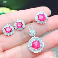 kjjeaxcmy fine jewelry 925 sterling silver natural pink topaz earrings ring pendant luxury ladies suit support testing