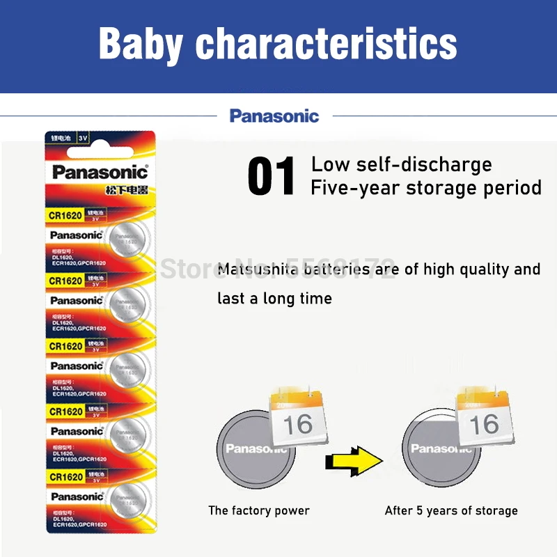 20 шт. Литиевые Батарейки PANASONIC CR1620 3 в | Электроника