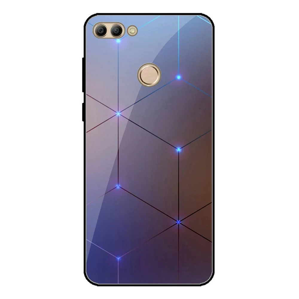 Чехол из закаленного стекла для телефона huawei Y5 Y6 Y7 Y9 Pro Prime 2018 2019 Черная задняя