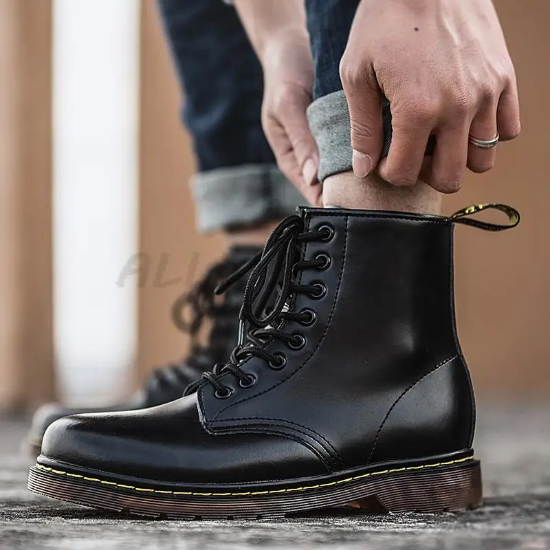 

Winter Snow Boots For Men Fur Ankle Mens Chunky Comfort Designer Leather Men's Boots Rubber Platform Sneakers Casual Footwear