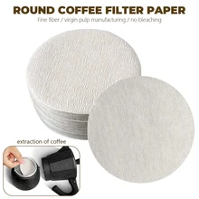 Papel de filtro de café redondo para cafetera Espresso V60, herramientas de filtro de papel para olla Moka, 56mm, 60mm, 68mm, 100 unidades