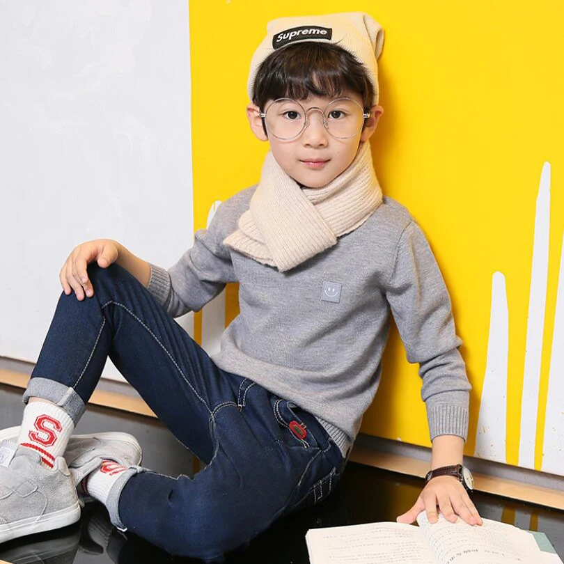 Одежда для мальчиков Детская осенняя теплая куртка детская зимняя вязаная