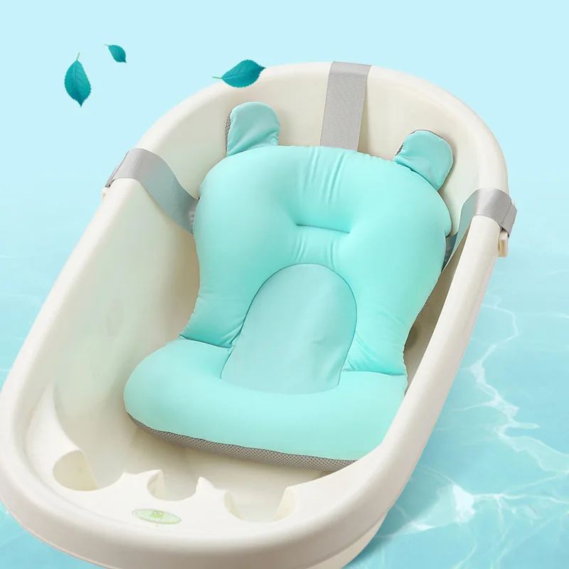 Asiento de ba&ntilde;o para reci&eacute;n nacido, alfombrilla de apoyo, marco de red de ba&ntilde;o para beb&eacute;, antideslizante, suave, almohadilla de ba&ntilde;o flotante, almohada para ba&ntilde;era, coj&iacute;n corporal-0