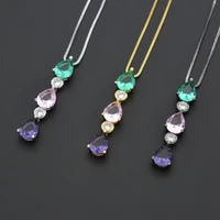 new classic three color crystal zircon necklace pendant 2021 summer new suitable for banquet womens jewelry for banquet