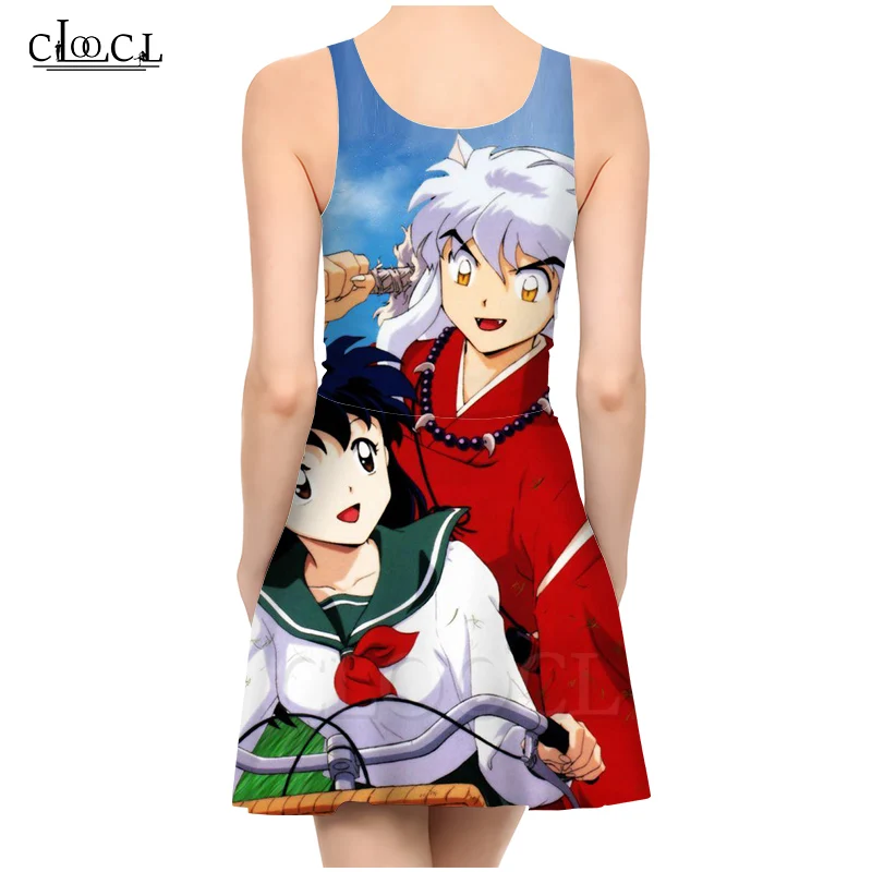 CLOOCL японское аниме инуяся 3D принт женское повседневное без рукавов 2021 летнее