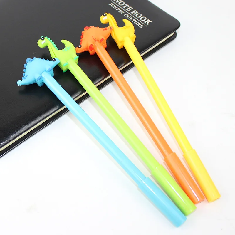 48PCS Creative Stationery Students With Cute Little Dinosaur Cartoon Black Office Signature PenGel Pens