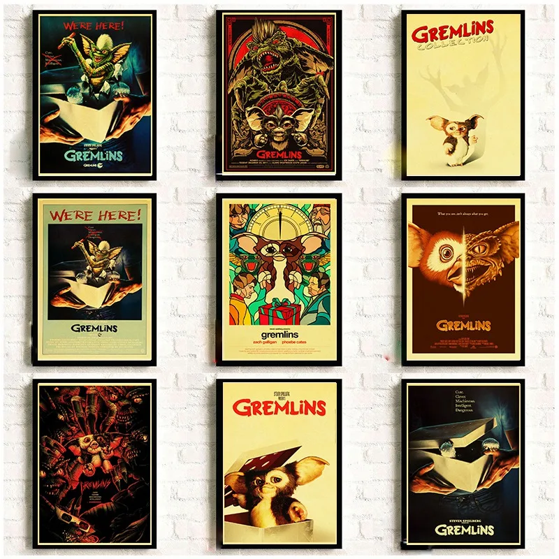 

Классический ретро-постер Фильм триллер Gremlins, хорошая печать, домашняя комната, Декоративная Настенная картина, наклейка