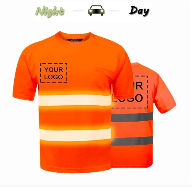 Светоотражающая летняя футболка с коротким рукавом и логотипом на