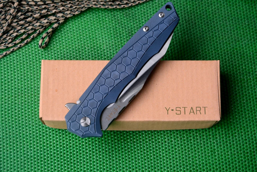 Y START Карманный складной Ножи LK5018 VG10 лезвия шариковый подшипник шайба синий Титан