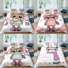 Комплекты постельного белья с красивыми совами, роскошный стиль, Королевский размер, наборы пододеяльников, 23 шт., пододеяльники с 3D мультяшным принтом, наволочки