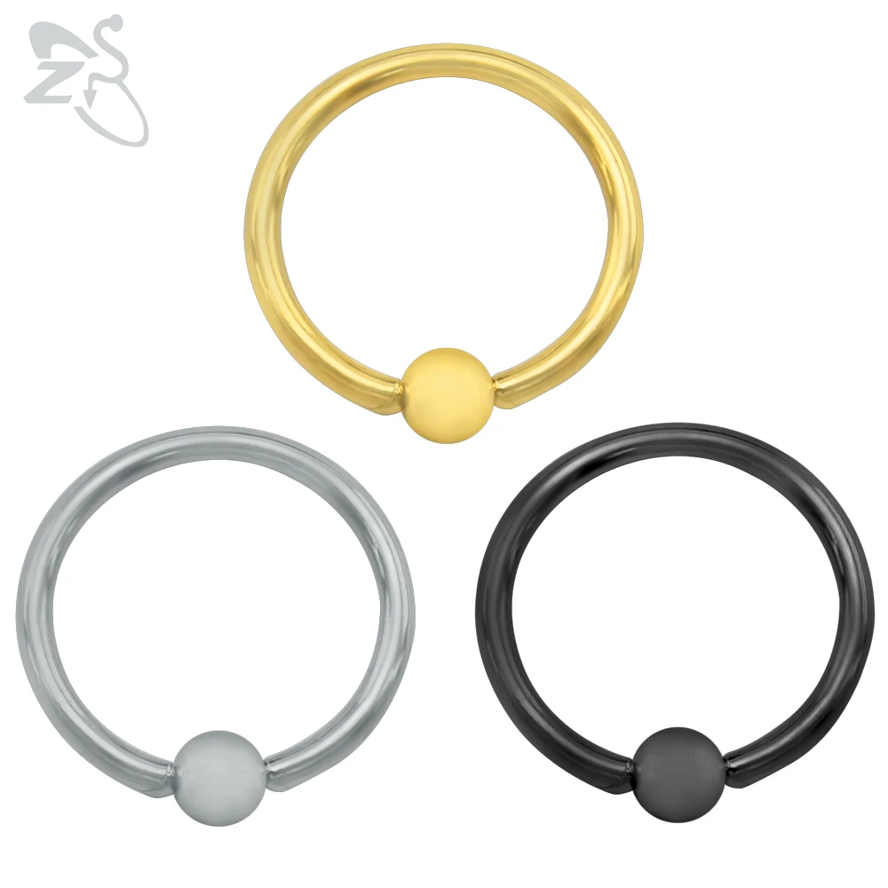 

ZS 1 PC 18g Round Stainless Steel Nose Ring For Women Men Black Silver Color Ear Helix Cartilage Tragus Piercing Jewelry 8/10MM