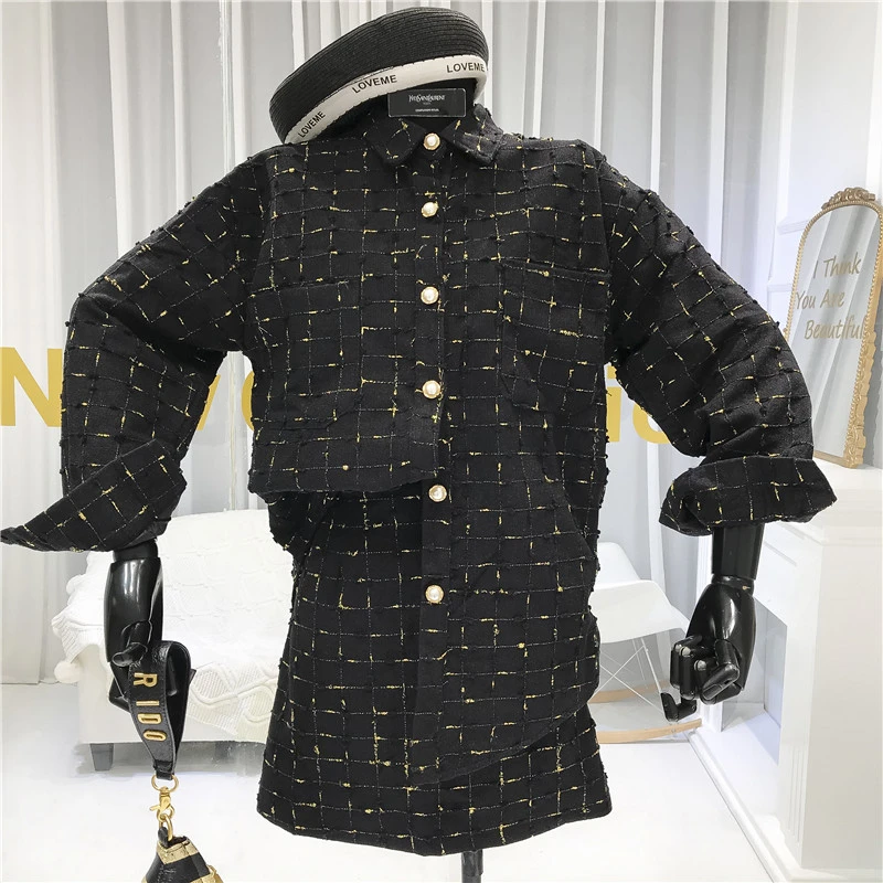 Новинка весны 2020 модное женское твидовое короткое пальто и мини-платье костюм из