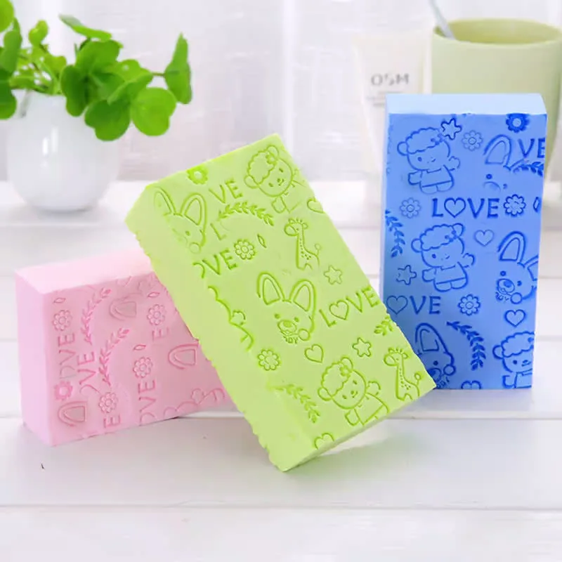 

New cartoon scrub sponge high density printed children's scrub towel household dust rub silicon bath scrubber