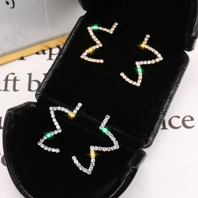 New Style Left And Right Five-Pointed Star Earrings Temperament Female Geometric Simple Short Girlfriend Gift | Украшения и
