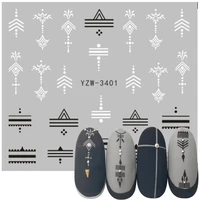 nail stickers mixed black white geometric designs nail art water transfer decals tattoos sliders manicure decorations