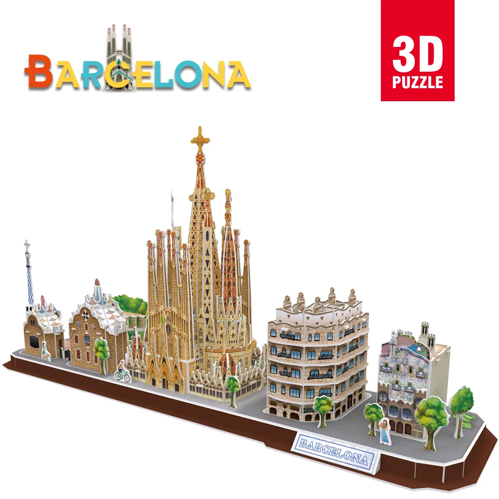 3D Пазлы CubicFun Барселона городская архитектура модель геологический пазл наборы