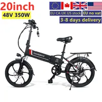 20 inch ultra-light aluminum folding electric bicycle 48V350W Mini 10.4AH lithium can be put in the trunk of the car delivery