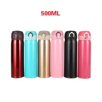 500ml portable thermoses for hot water bottle stainless steel vaccum flasks coffee tea mugs tourist kettle thermo cup with lids