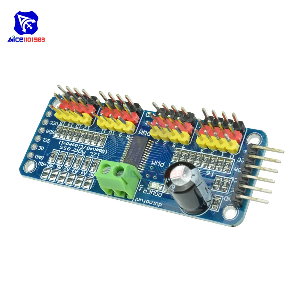 Diymore PCA9685 16 канальный видеорегистратор 12 битная ШИМ/сервопривод модуль I2C