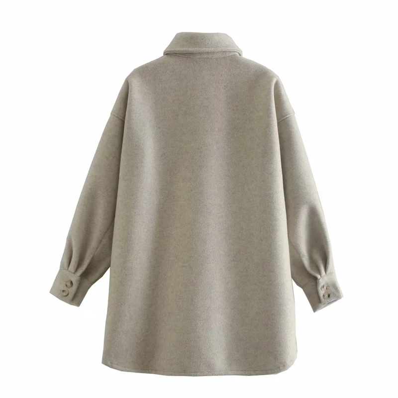 

Vintage Women Elegant Woolen Long Jackets 2020 Autumn-Winter Fashion Ladies Thick Loose Coats Warm Girls Oversize Outwear